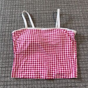 All in Motion Pink and White Gingham Tank Top